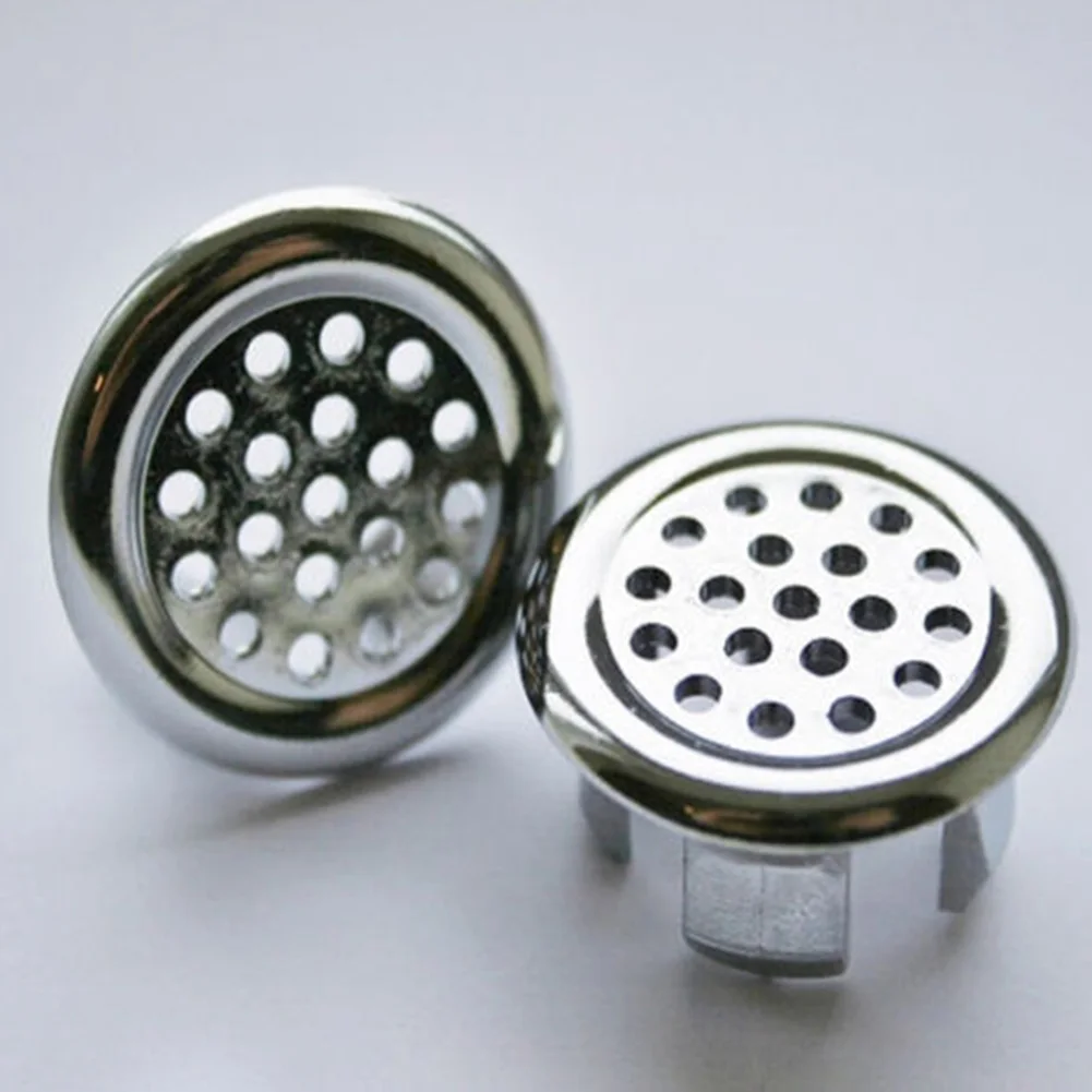 

2Pcs Bathroom Sink Round Ring Overflow Spare Cover Basin Sink Chromed Replacement Hole Basin Overflow Ring Accessories