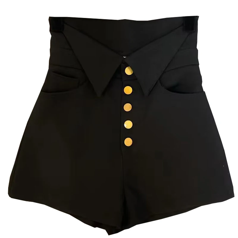 2023 Summer New High Waist Suit Short Pants Female Casual Pants Women's Design Loose Slimming Straight Wide Leg Shorts Feminino