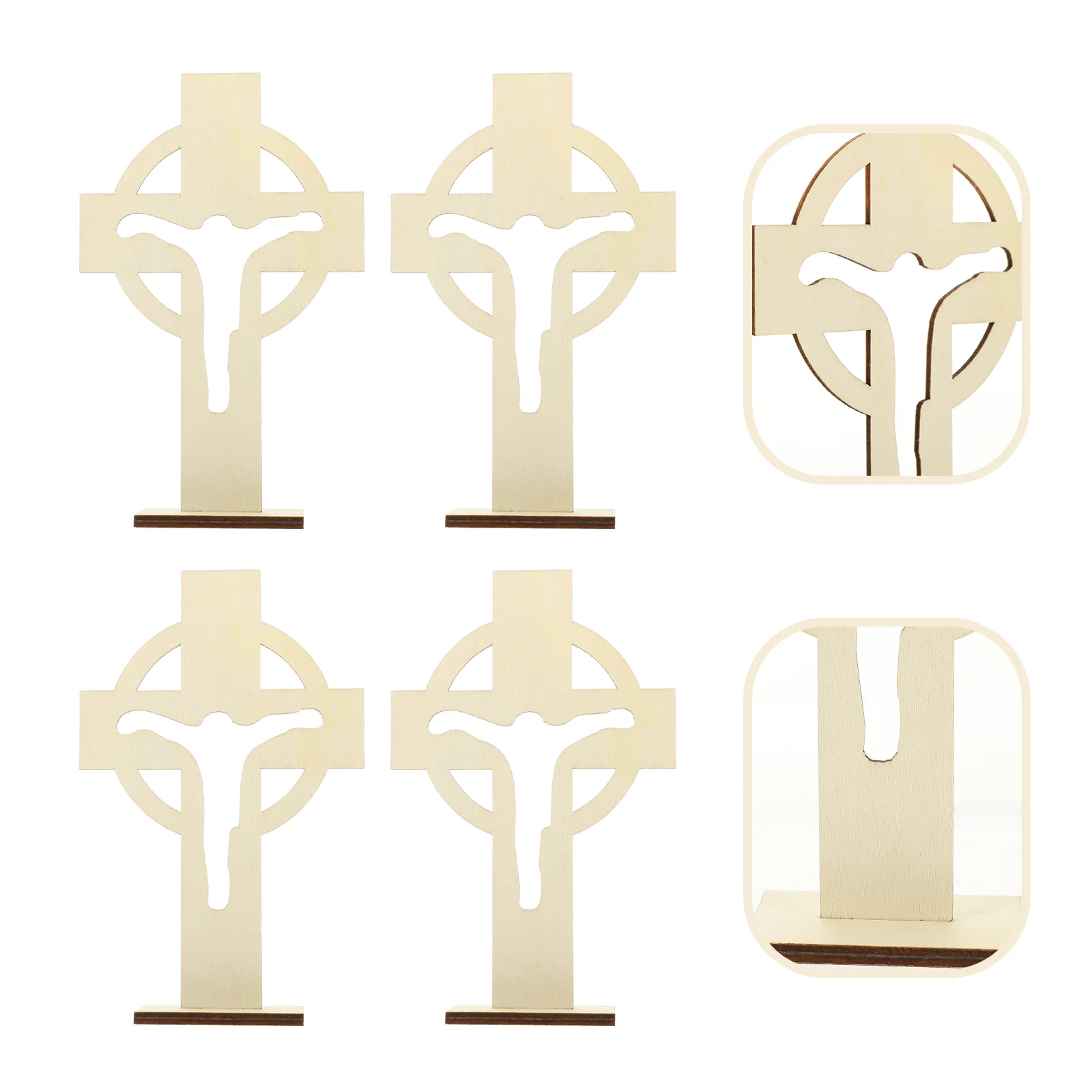 

10 Pcs Cross Ornament Wooden Crosses DIY Craft Ornaments Desk Desktop Shape Adorn Decorative