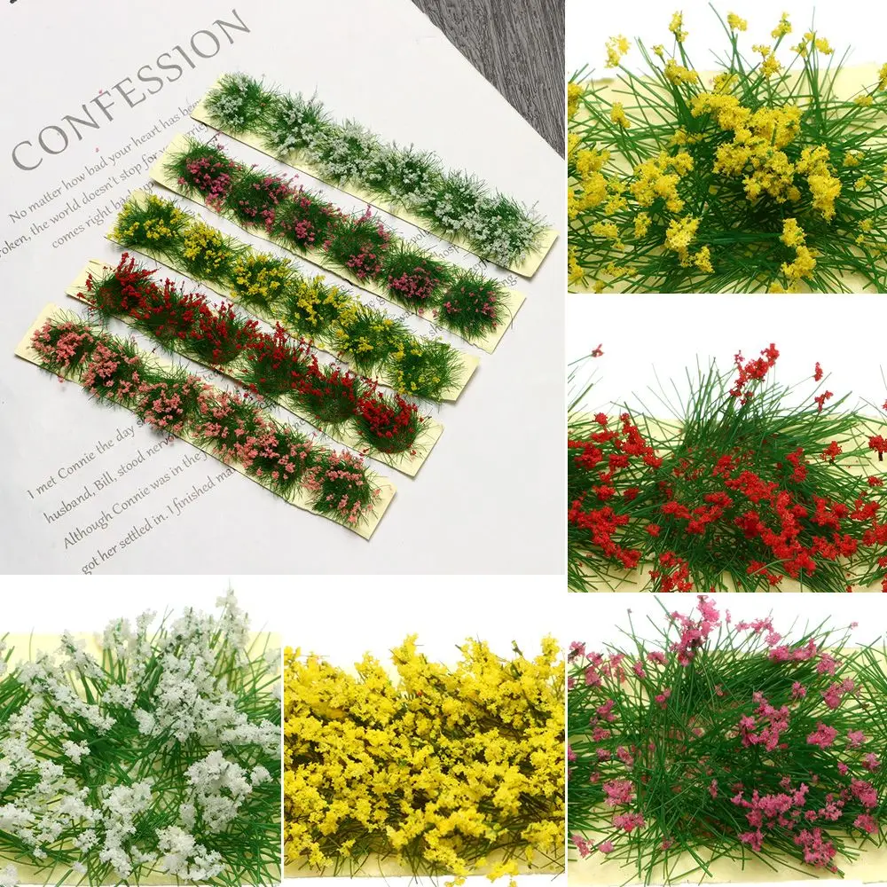 

9*1*0.6cm DIY Sand Table Static Scenery Model Flower Cluster Miniature Garden Decor Grass Tufts Landscape Wargame