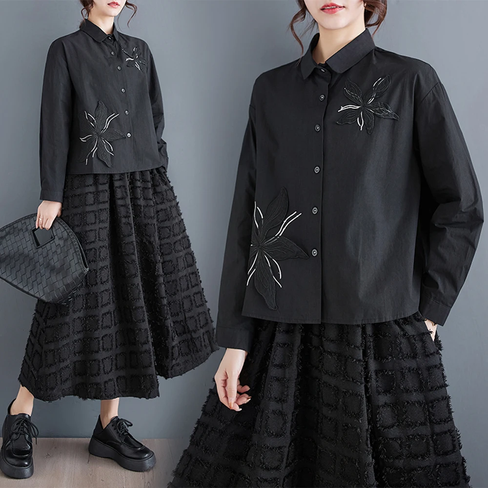 Женская рубашка с длинным рукавом NYFS однобортная блузка в стиле пэчворк цветами