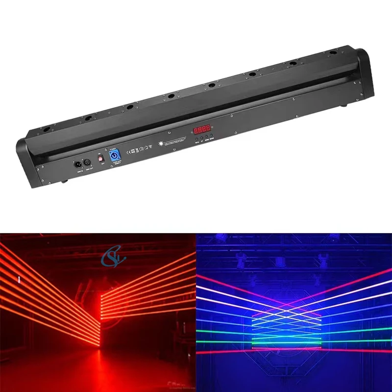 8-глазный лазерный луч с подвижной головкой RGB полноцветный DMX512 панель управления
