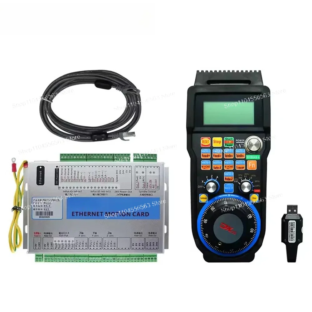 Фото Плата управления движением с ЧПУ XHC 3/4/6-осевая – USB/Ethernet, 2000 кГц, с беспроводным ручным колесом управления для Mach3 №1
