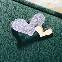 net red personality love brooch creative two color cute small pin temperament elegant and versatile anti glare jewelry