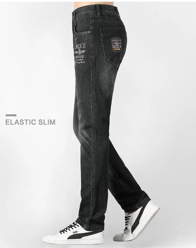 Bruce&Shark New Summer Men's Jeans Stretching Cotton Straight Casual  Fashion Denim Jeans men's pants Super Quality big size 42
