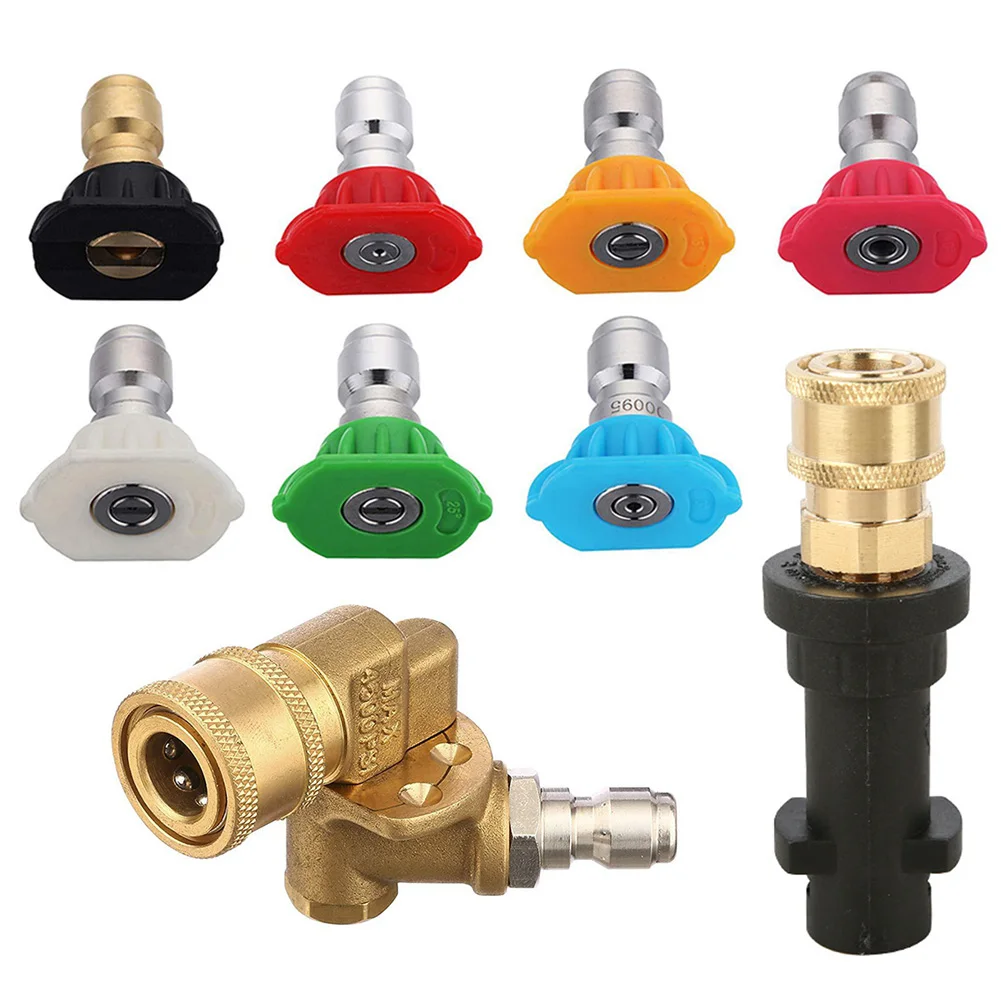 

Quick Releasure Blue Connector to Karcher K2 K3 K4 K5 K6 K7 Pressure Washer Spray Nozzles with 5Pcs Color Tips Adapter