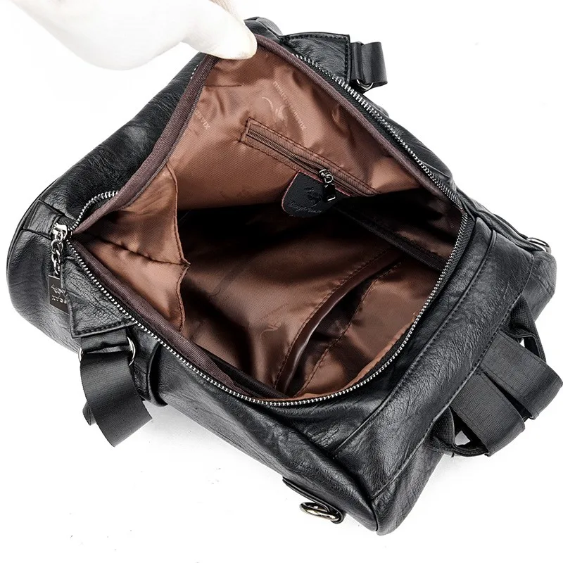 Женская сумка 2022 трендовый женский кожаный рюкзак большой емкости простой стиль