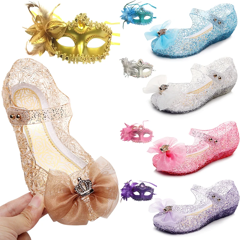 Блестящие Босоножки Феи принцессы для девочек на Хэллоуин маскарад Снежная