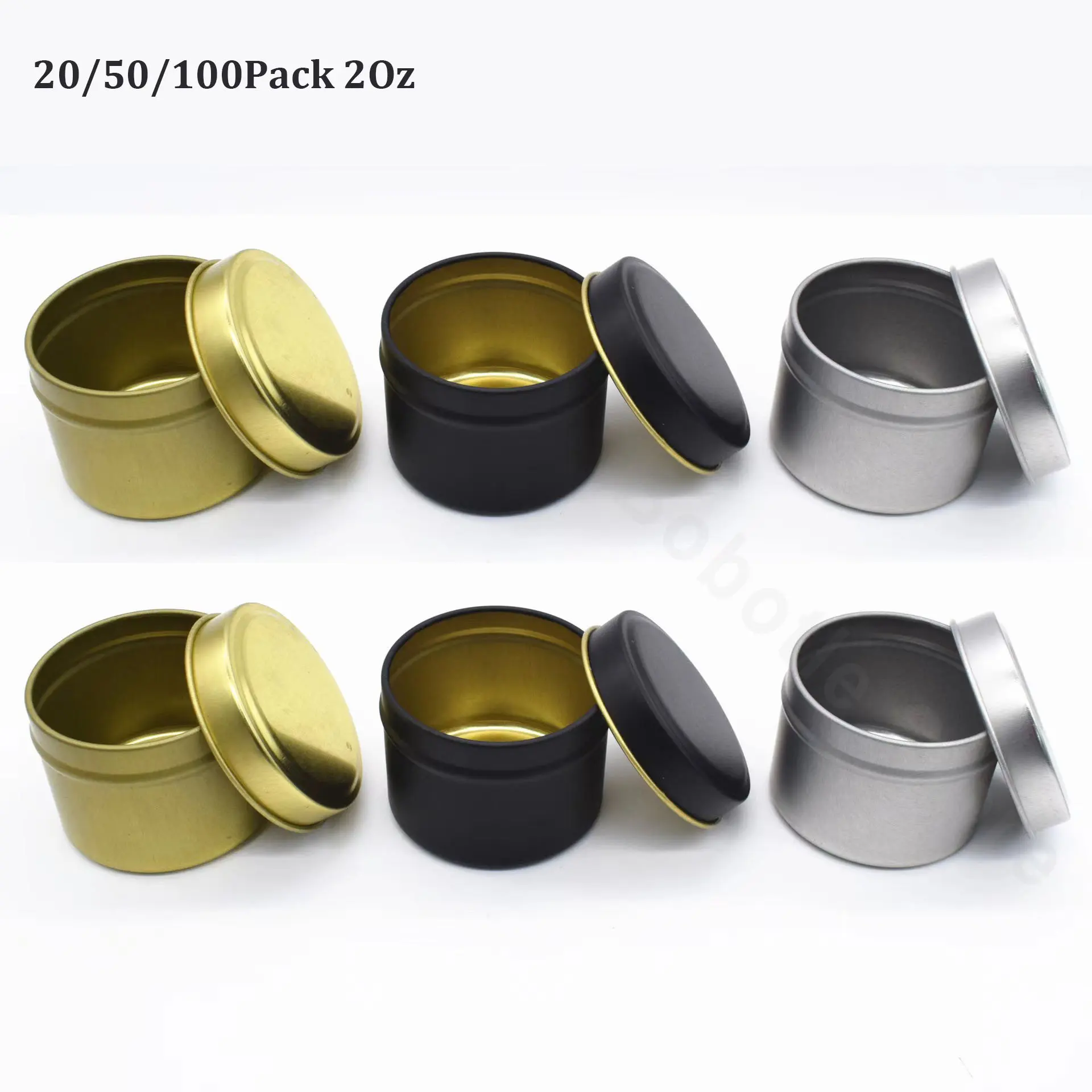 

20/50/100 шт., круглые металлические банки для свечей, 2 унции