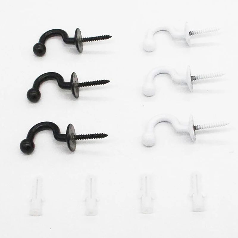 

Alloy Hooks For Hanging Wall Hanger Hook With Screw Black White Colors Available Belt/tie Hanger Organizer Kitchen Accessories