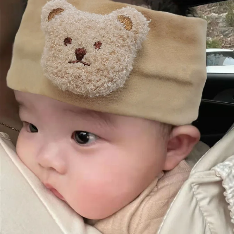 

Baby Headbands Cartoon Bear Solid Color Soft Nylon Elastic Hair Band Newborn Baby Girl Headbands Hair Accessories Decorations