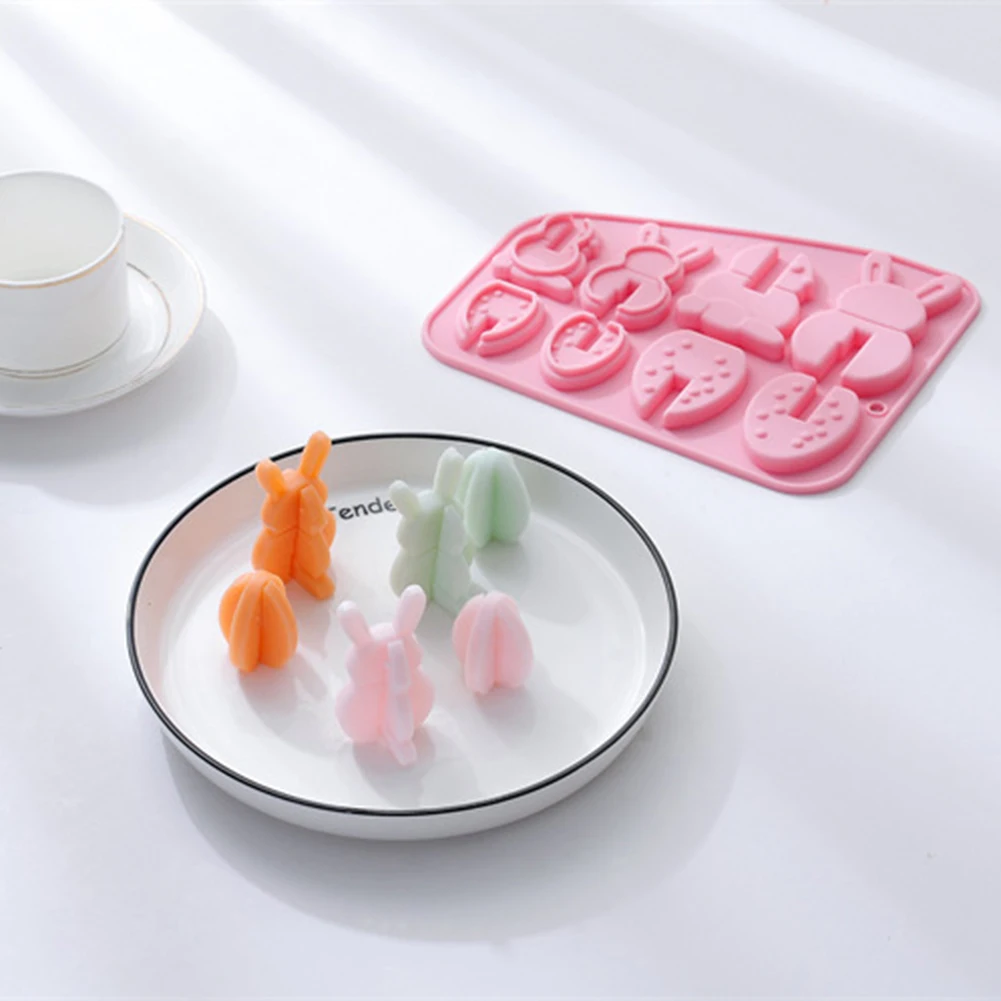 

3D Easter Bunny Egg Silicone Mold DIY Ice Cream Fondant Chocolate Cake DIY Making Homemade Scented Candle Mould Baking Tool