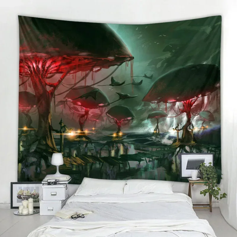 Мандала Гриб Декоративный Гобелен Таро Настенный Астрология Гадание Колдовство