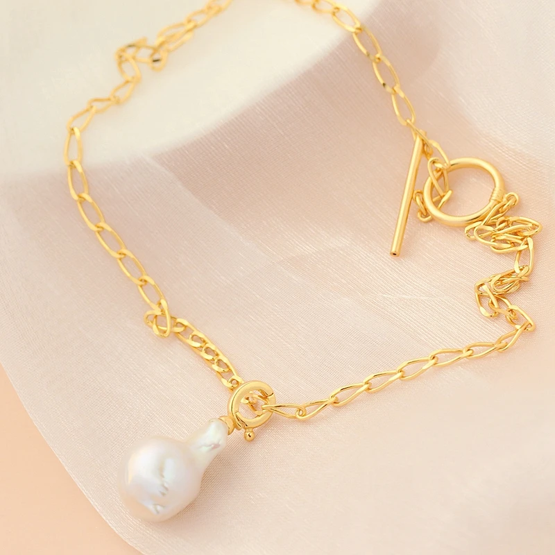 

Подвеска из серебра 925 пробы с натуральным жемчугом в стиле барокко