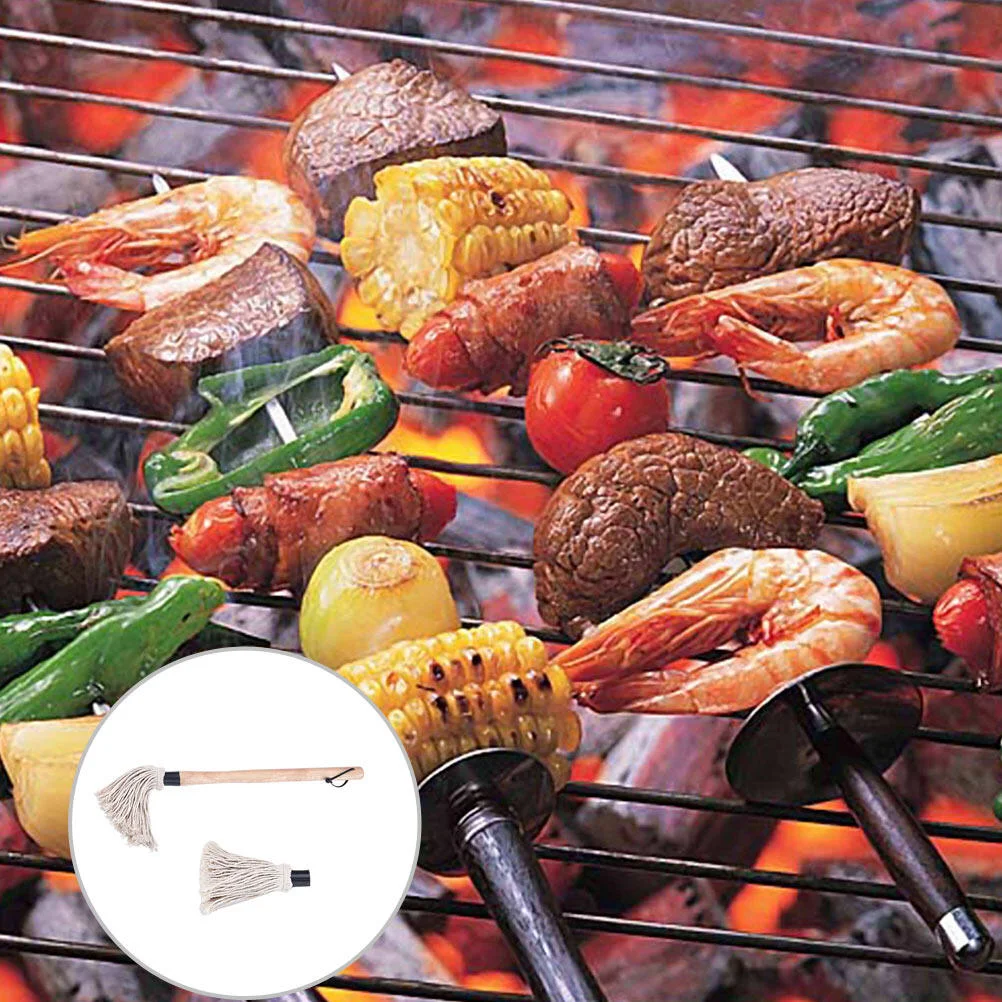 

BBQ Chicken Basting Brush Kitchen Cooking Silicone Mop Rag Grill Cotton Yarn Baking