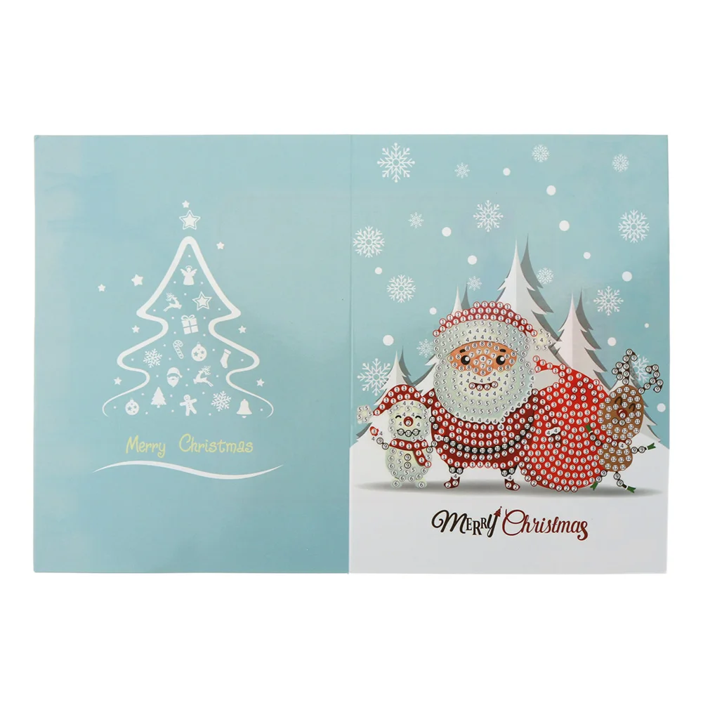 

1 комплект Рождественская DIY алмазная живопись поздравительные открытки 5D Мультяшные открытки детский Фестиваль вышивка поздравительные о...