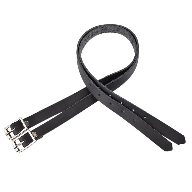 

Black PU Leather English Spur Straps With Buckle PU Leather Western Spur Strap