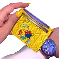 card holder monopoly hold money cartoon credit id cardholder coins purse genuine leather pattern for wallet women man with bart