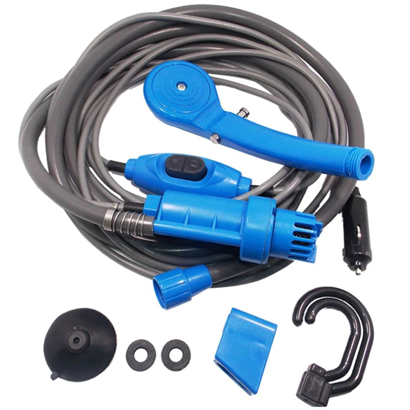 

Camping Travel Shower Portable Car Washer DC12V Car Shower High Pressure Power Washer Electric Pump for Outdoor Blue