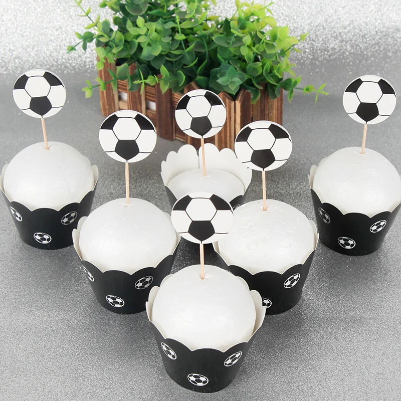 

24Pcs Football Soccer Birthday Party Decoration Baby Shower Supplies Balloons Cup Plate Napkin Wrappers Disposable Tableware