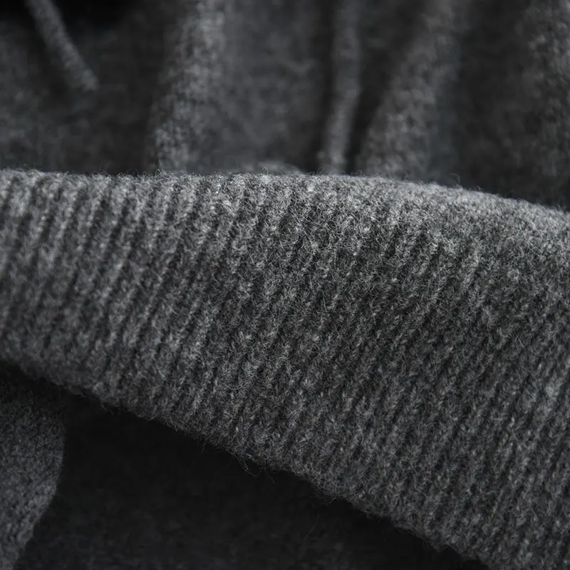 Купить набор пшеничной серии! Осенне-зимний серый свитер с капюшоном + клетчатый