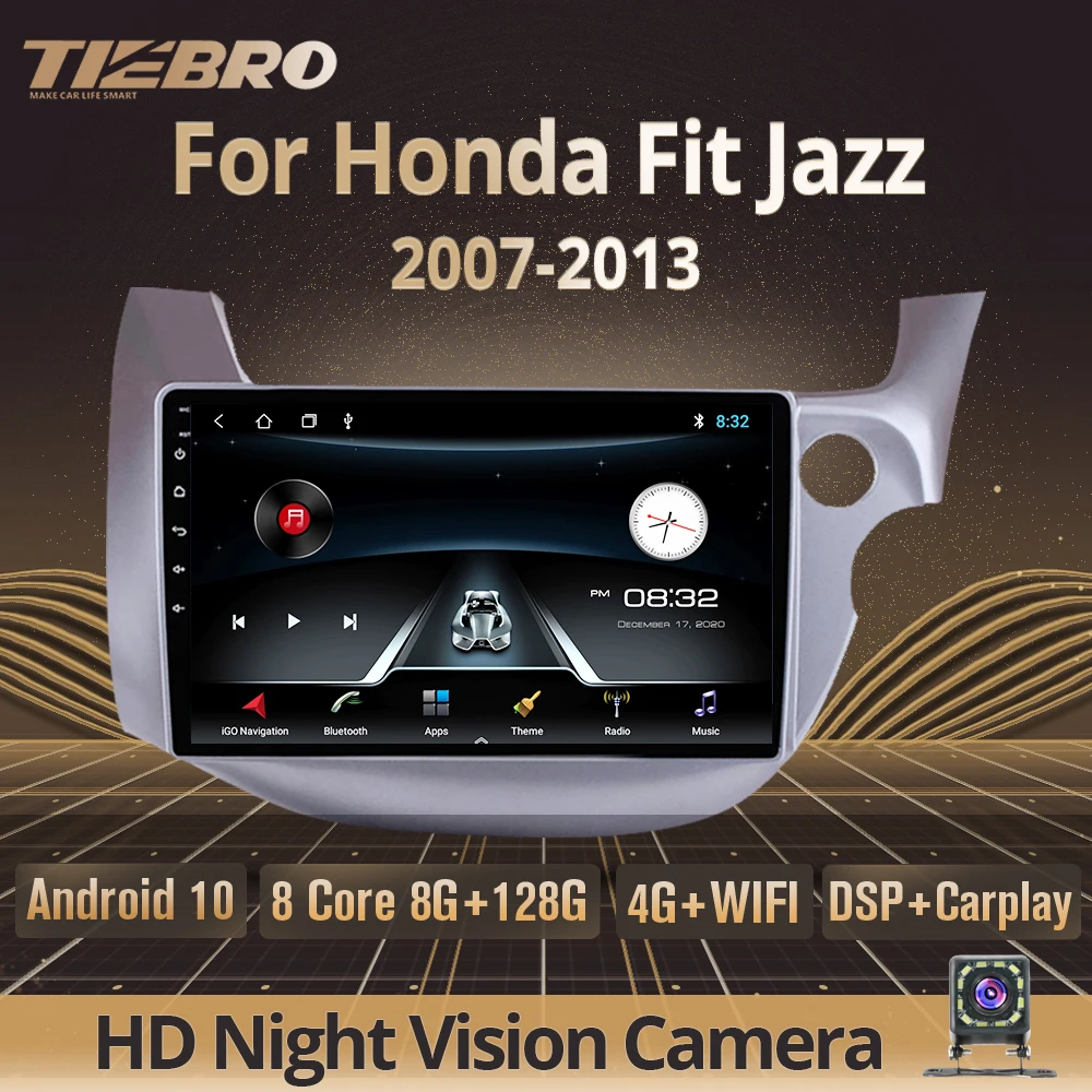 Автомагнитола TIEBRO 2 Din Android 10 GPS мультимедийный проигрыватель для HONDA FIT JAZZ 2007-2013