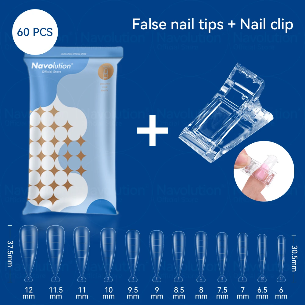 

Extension False Nail Tips Acrylic Fake Finger UV Gel Polish Quick Building Mold Sculpted Full Cover Nail Tips Manicures Tool Set