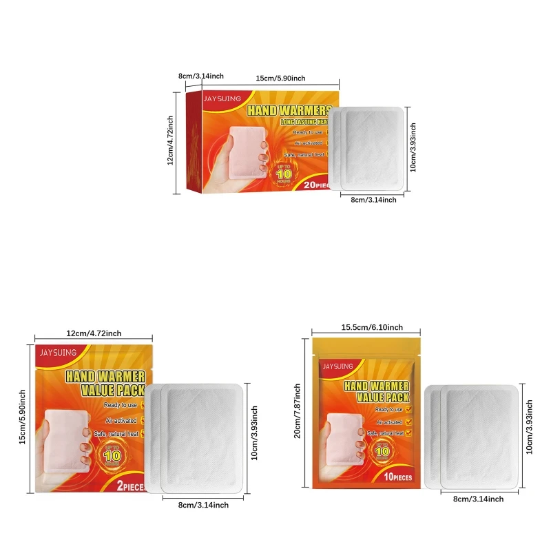 SZWA Одноразовая грелка для пальцев ног 8+ часов тепла тонкая и мягкая зимних