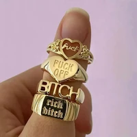 2022 fashion popular creative new love letter ring personality simple hip hop queue jewelry exquisite gifts wholesale