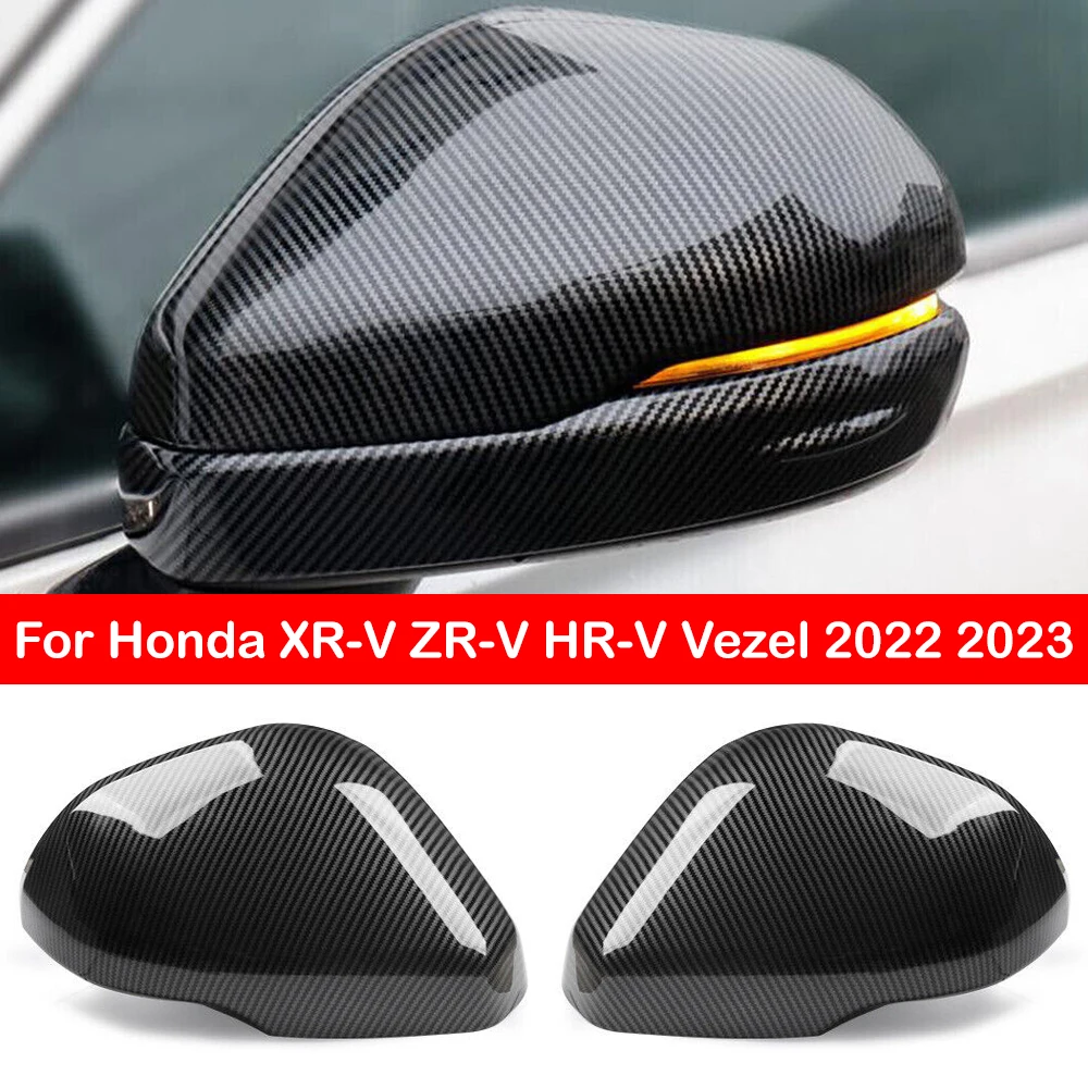 

For Honda XR-V ZR-V HR-V HRV Vezel 2022 2023 Car Rearview Side Mirror Cover Wing Cap Exterior Door Case Trim Sticker Carbon Auto