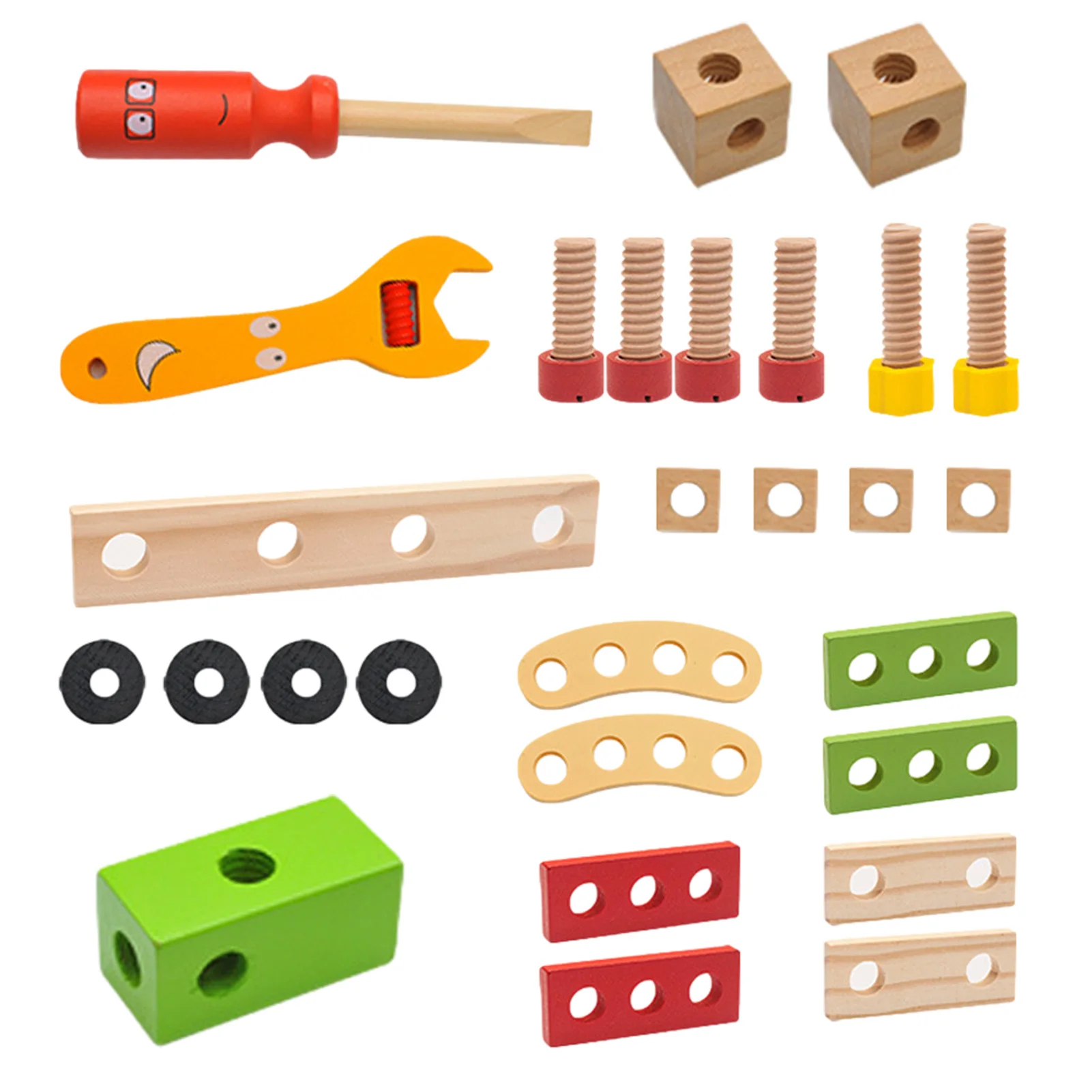 

Toddler Construction Tool Set Building Toys For Children Wooden DIY Variety Nut Combination Building Block Early Education Toys