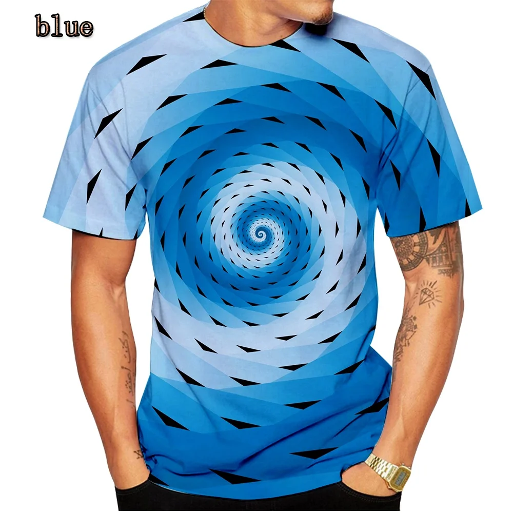 Мужские/Женские топы, пуловер, футболка с коротким рукавом, новая модная футболка с 3D принтом, черно-белая гипнотическая смешная футболка Unisxe с коротким рукавом