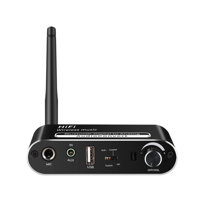 

Wireless Digital to Analog Converter BT5.1 HIFI Optical Fiber Signal to 3.5MM 3.5 AUX 2 RCA Amplifier Adapter