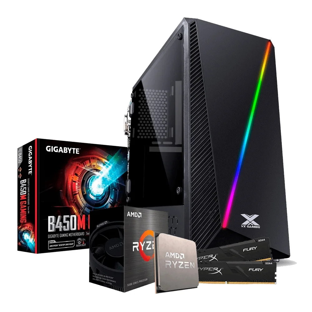 

PC Gamer ENIFLER Pyxis AMD Ryzen 5 5600G, B450M, 16GB RAM, SSD 240GB NVME