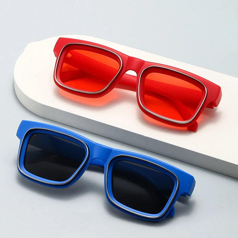 Модные дизайнерские прямоугольные солнцезащитные очки для мужчин и женщин