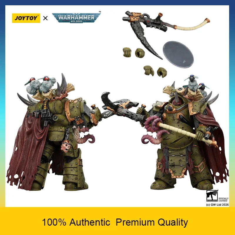 Фото Коллекционная фигурка JOYTOY 1/18 Warhammer 40K Death Guard Deathshroud Terminator с перчатками Manreaper и Plaguespurter №1