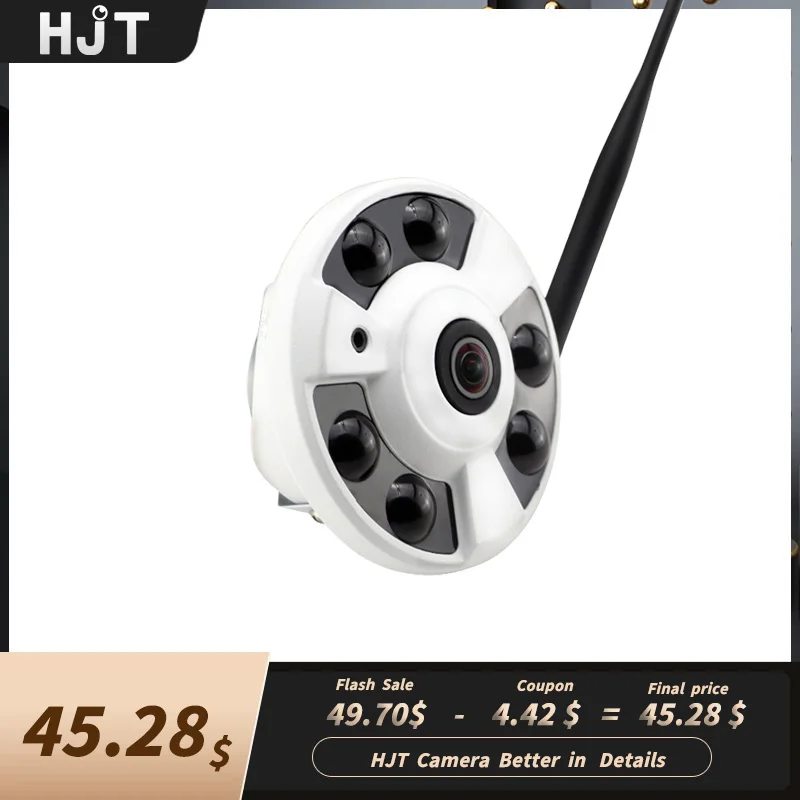IP-камера HJT «рыбий глаз» с поддержкой Wi-Fi, 5 Мп/2 МП