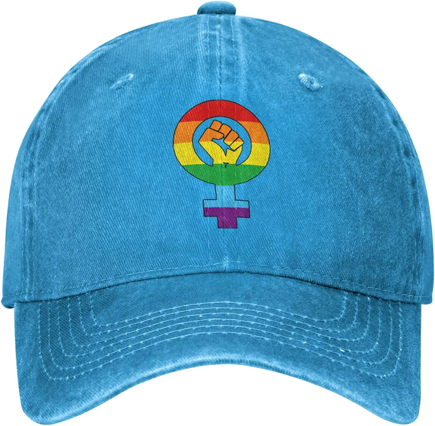 

Feminist Fist Symbol LGBT Feminism Hat Funny Dad Hat for Men Women Baseball Caps