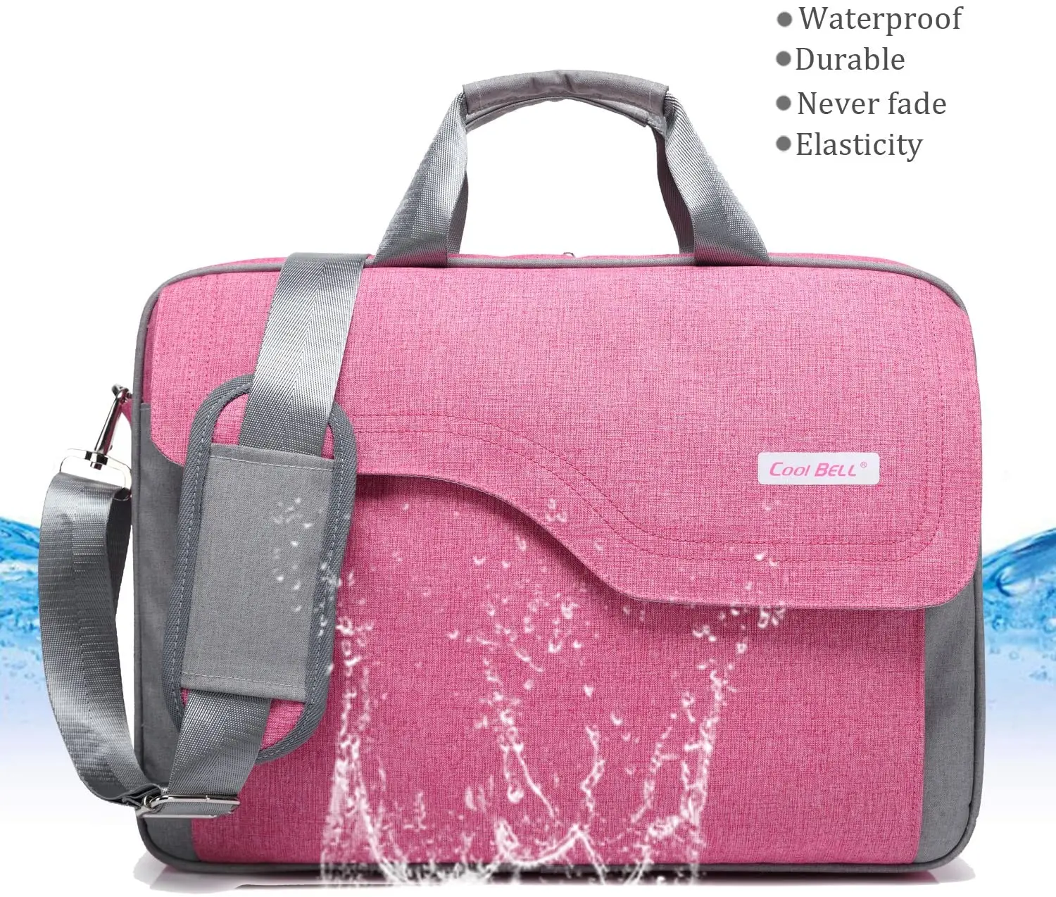 CoolBELL 15.6 Inch Laptop Bag Shoulder Bag Large Capacity Messenger Bag Business Briefcase for Women/College (Pink)