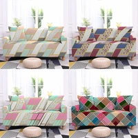 high elastic spandex sofa cover all inclusive dustproof home geometric print sofa covers for living room cushion cover 1pc