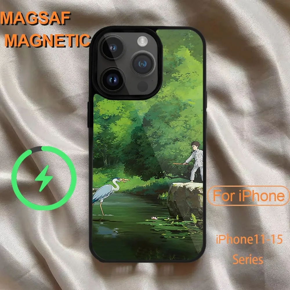 Чехол для телефона BEAST KINGDOM The Boy And H-Heron iPhone 14 13 12 11 15 Pro Max Magsafe с беспроводной