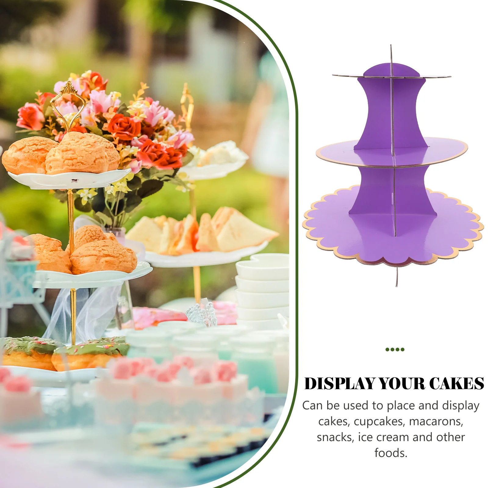 Трехъярусная подставка для торта декор полки дисплея трехуровневый