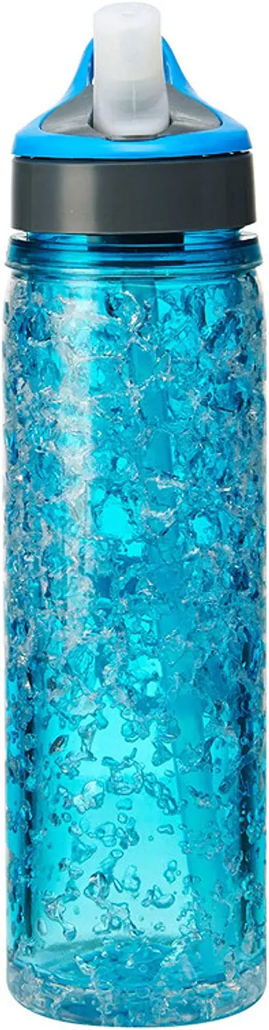 

Garrafa de água Tritan isolada com parede dupla congelável com gel rachado, 532 , azul, 5237207