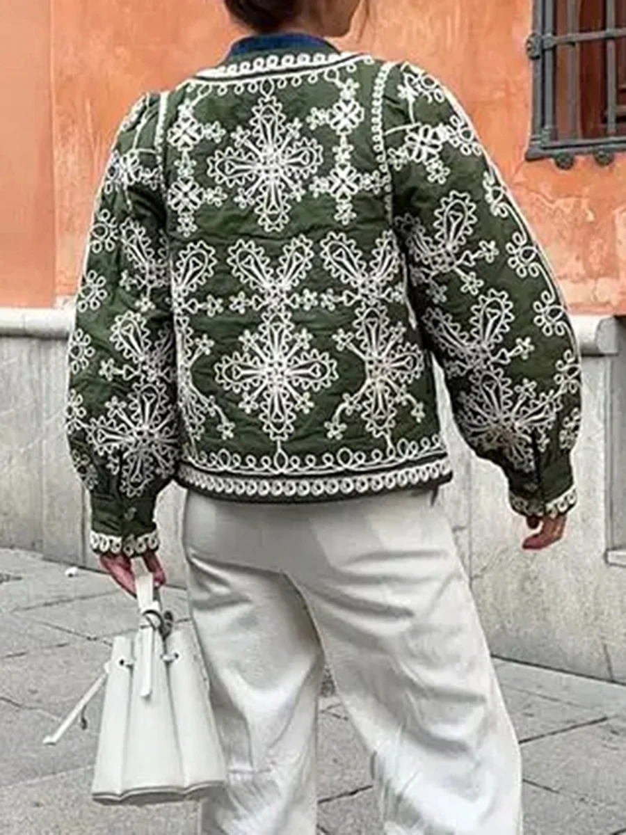 Женская легкая Повседневная куртка с цветочным принтом и длинными рукавами