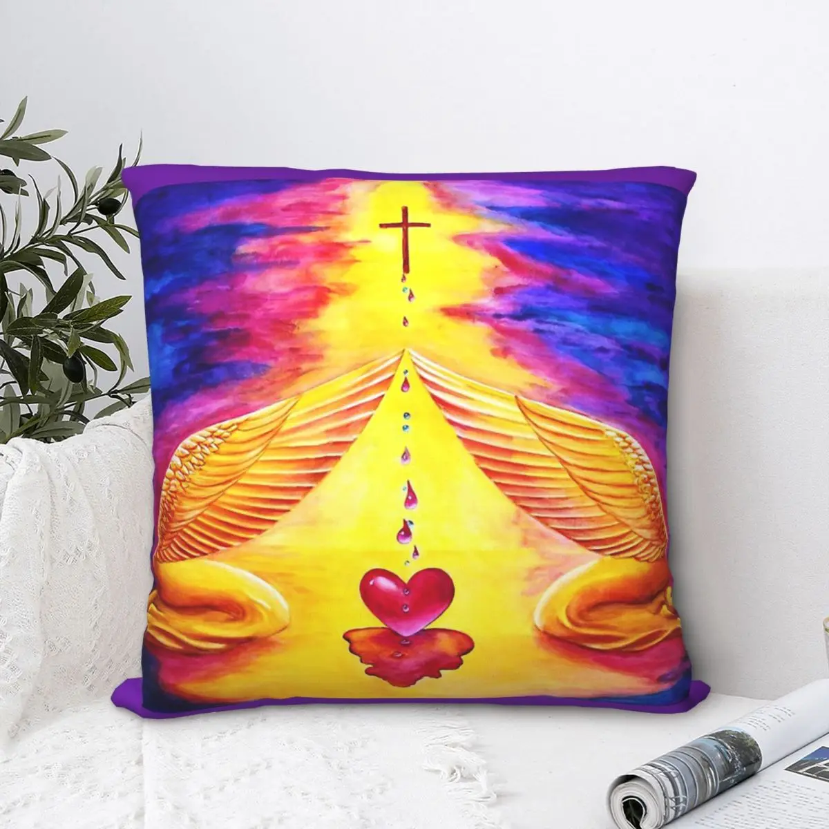 

Mercy Hug Pillowcase Jesus Christ Nativity Backpack Cushion Bedroom DIY Printed Office Throw Pillow Case Decorative