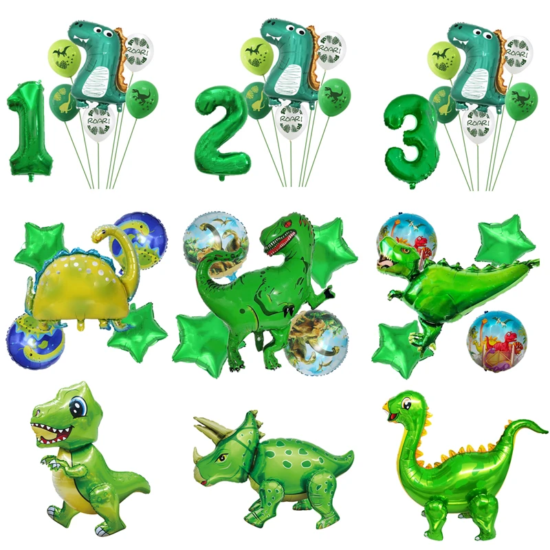 Large 3D Dinosaur Foil Balloons Jungle Animal Dinosaur Birthday Party Decorations Boy Dinosaur Birthday Balloons Decor