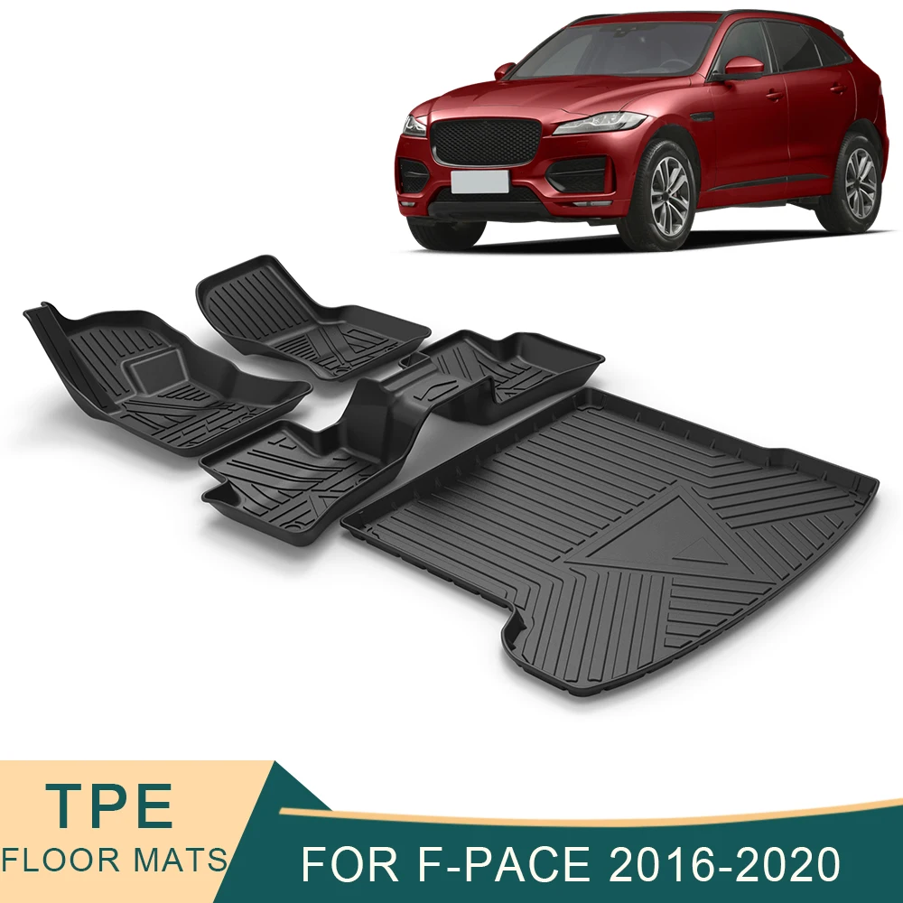

Автомобильные напольные коврики для Jaguar F-Pace X761 2016-2022, всесезонные коврики из ТПЭ без запаха, водонепроницаемые коврики для подноса, аксессуары для интерьера