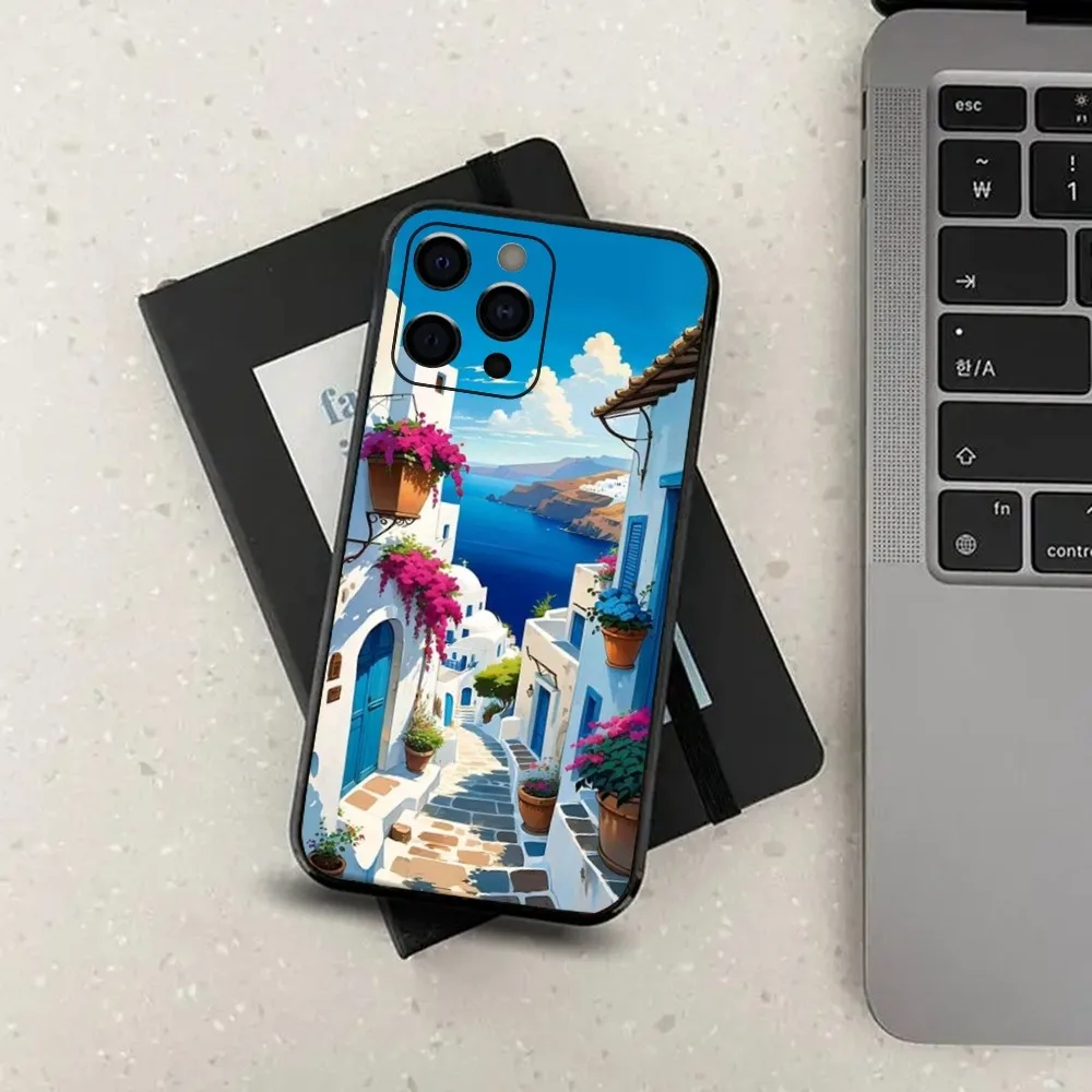 Чехол для телефона Travel italy Street Venice Apple iPhone 15 14 13 12 11 Pro X XS Max XR Plus Mini Soft Black Cover