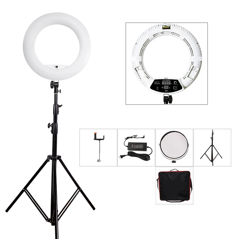 

Кольцевой светильник Yidoblo с регулируемой яркостью для студийной фотосъемки, 5500K, 480 фонарь, фотографический светильник + штатив (280 см) + сумка