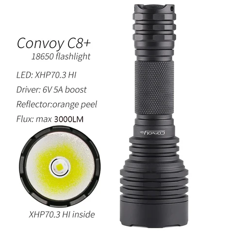 Фонарик Convoy C8+ XHP70.3 HI 18650 3000lm